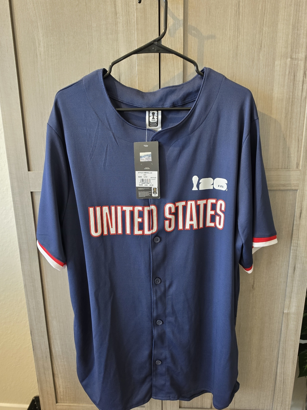 United States Navy Baseball Jersey with Button Front